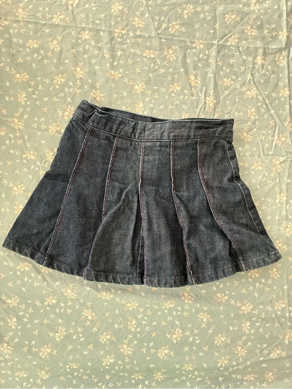 Gymboree Dark Blue Pleated Denim Mini Skirt